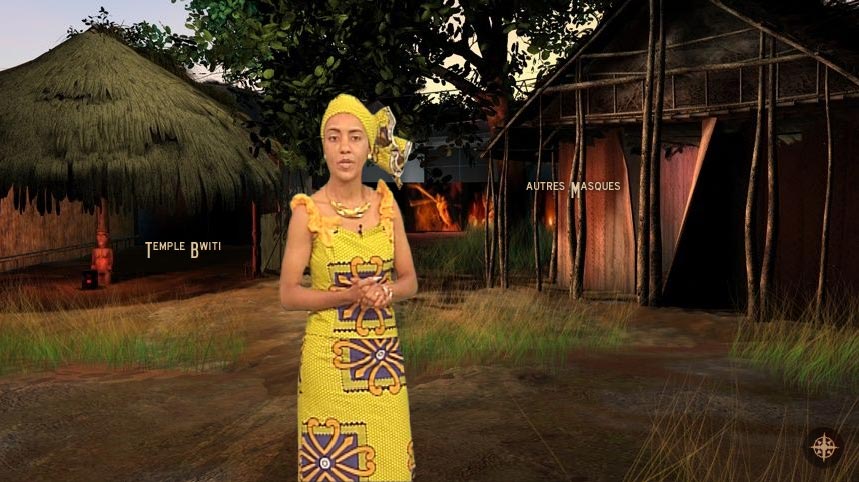 Screenshot from gabonart.com: the village reconstruction in the Rites room