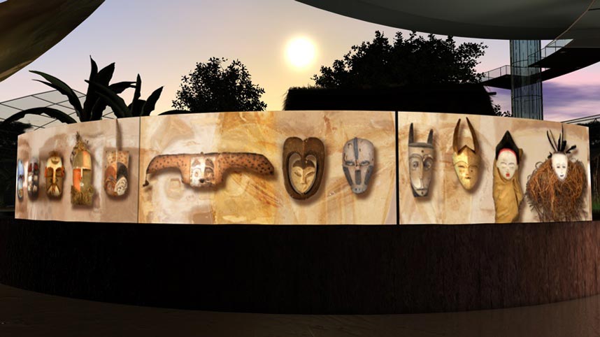 Screenshot from gabonart.com: the masks section of the Rites room