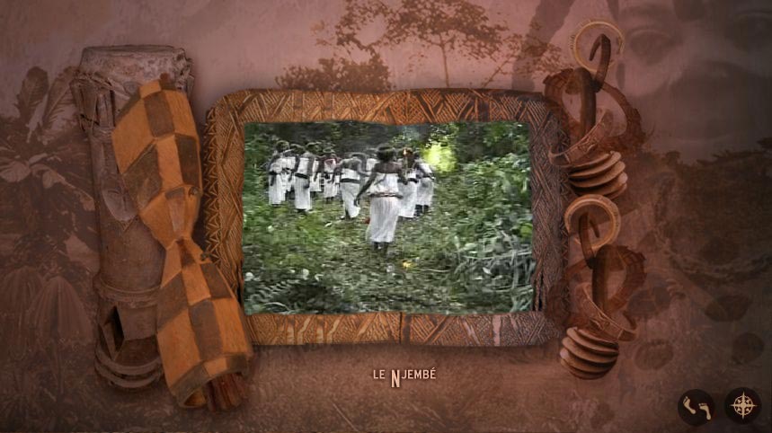 Screenshot from gabonart.com: the Njembe section of the Rites room
