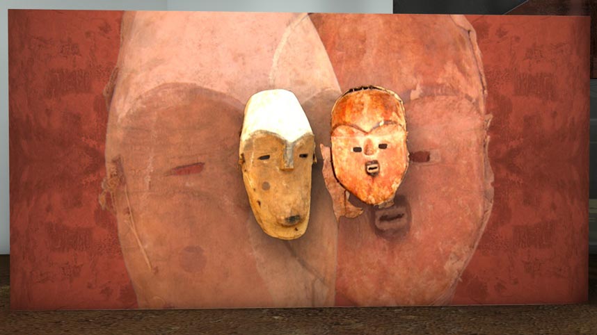 Screenshot from gabonart.com: the Dissoumba section of the Rites room