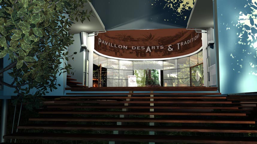 Screenshot from gabonart.com: second view of the museum pavilion entrance