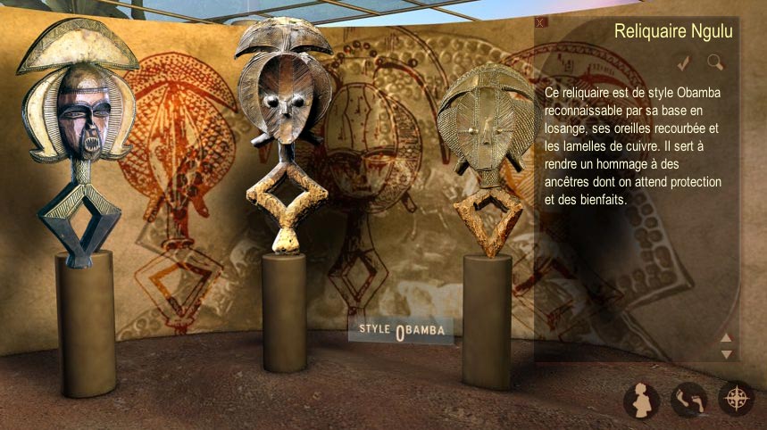 Screenshot from gabonart.com: a reliquary figure in the Ancestor Worship room