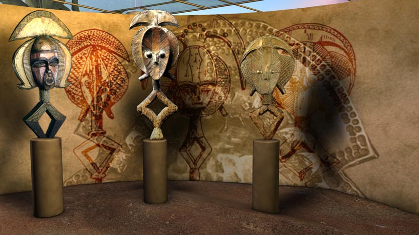 Screenshot from gabonart.com: the Obamba section of the Ancestor Worship room