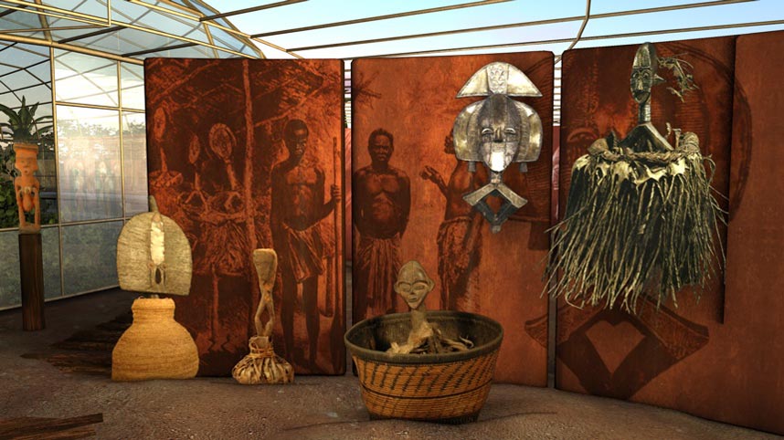 Screenshot from gabonart.com: the Ancestor Worship room
