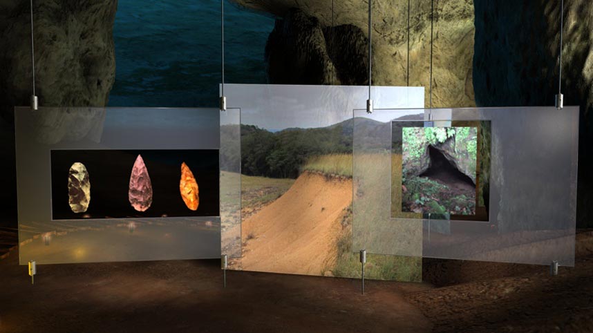 Screenshot from gabonart.com: the Stone Age section of the Archaeology room