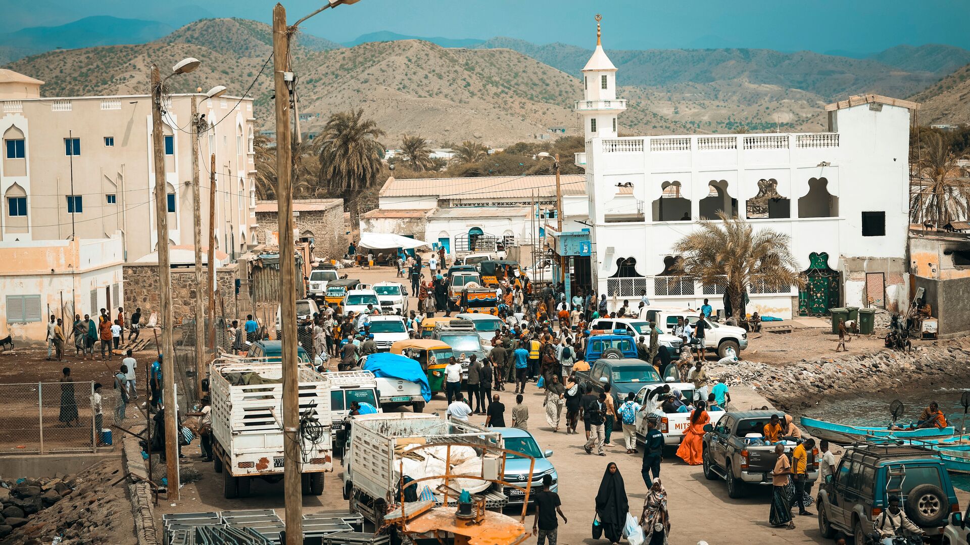 ​Djibouti, Tadjoura street vibrant scene and local culture.